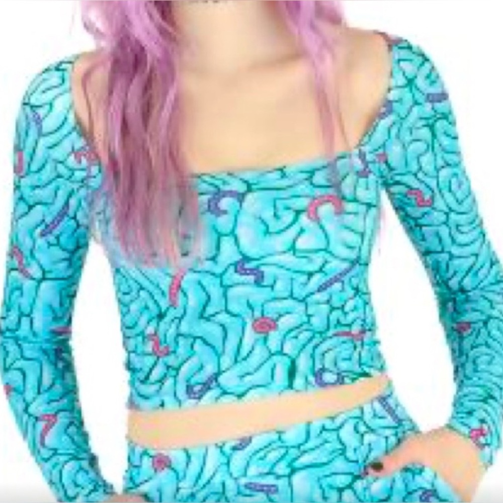 (M) EUC Blackmilk Gummy Brains Squared Up Crop Top